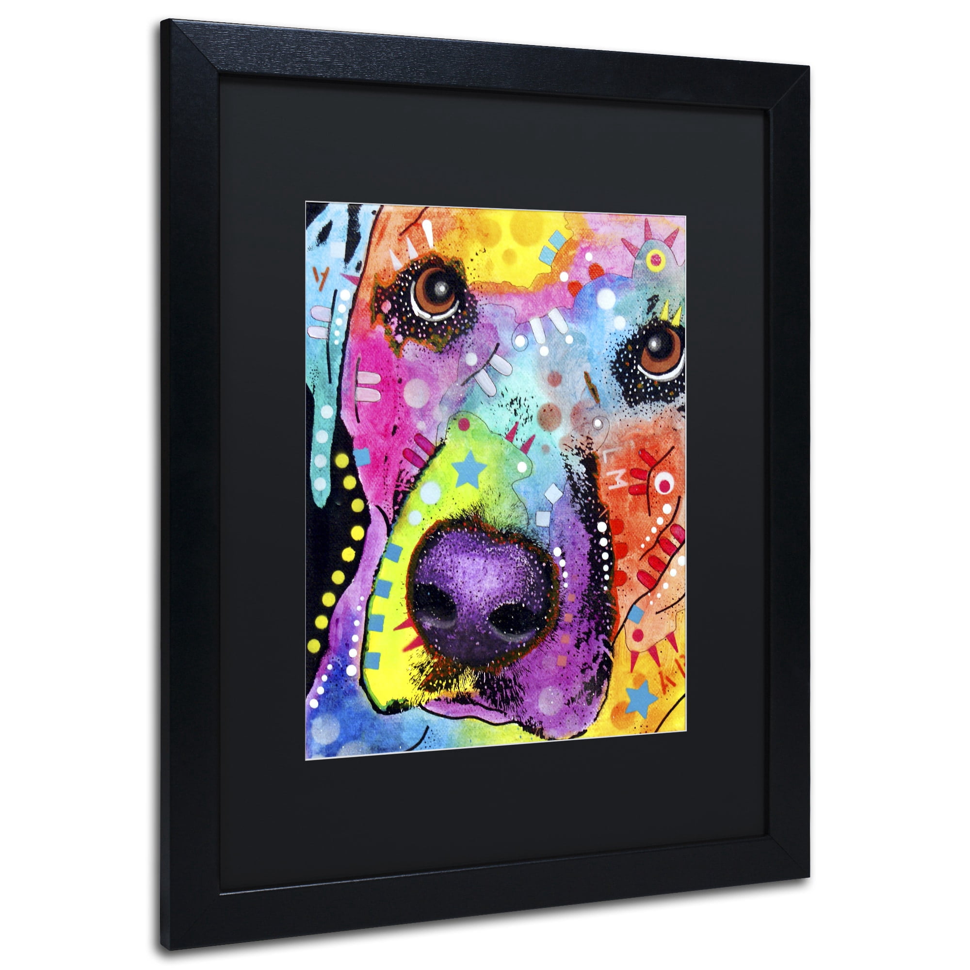 Trademark Fine Art "Closeup Labrador" Canvas Art by Dean Russo, Black Matte, Black Frame