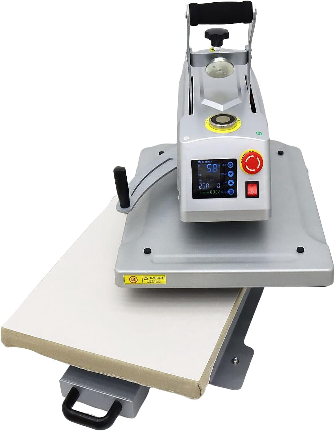 PreAsion Magnetic Semi-Auto Heat Press Machine with LCD Screen T-Shirt Printing 16x20in Pressure Setting 110V