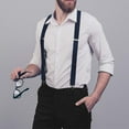 thumbnail image 3 of Suspenders for Men, 2pc Elastic Suspender Adjustable Heavy Duty X-Back 1.4" Clips for Work Trousers, 3 of 7