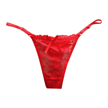 Fulorrnie Underwear for Women Comfort Thong Seamless Breathable Panties Cute Elastic Waist Stretchable Panty  Red  One Size
