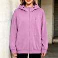 thumbnail image 2 of Zekutng Oversized Hoodies for Women Full Zip Hooded Sweatshirt Jacket Solid Casual Long Sleeve Fall Outfits with Zipper Patch Pocket, Sizes S-3XL, 2 of 6