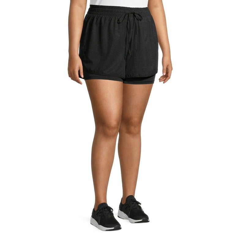 Women's plus size on sale 2 in 1 shorts