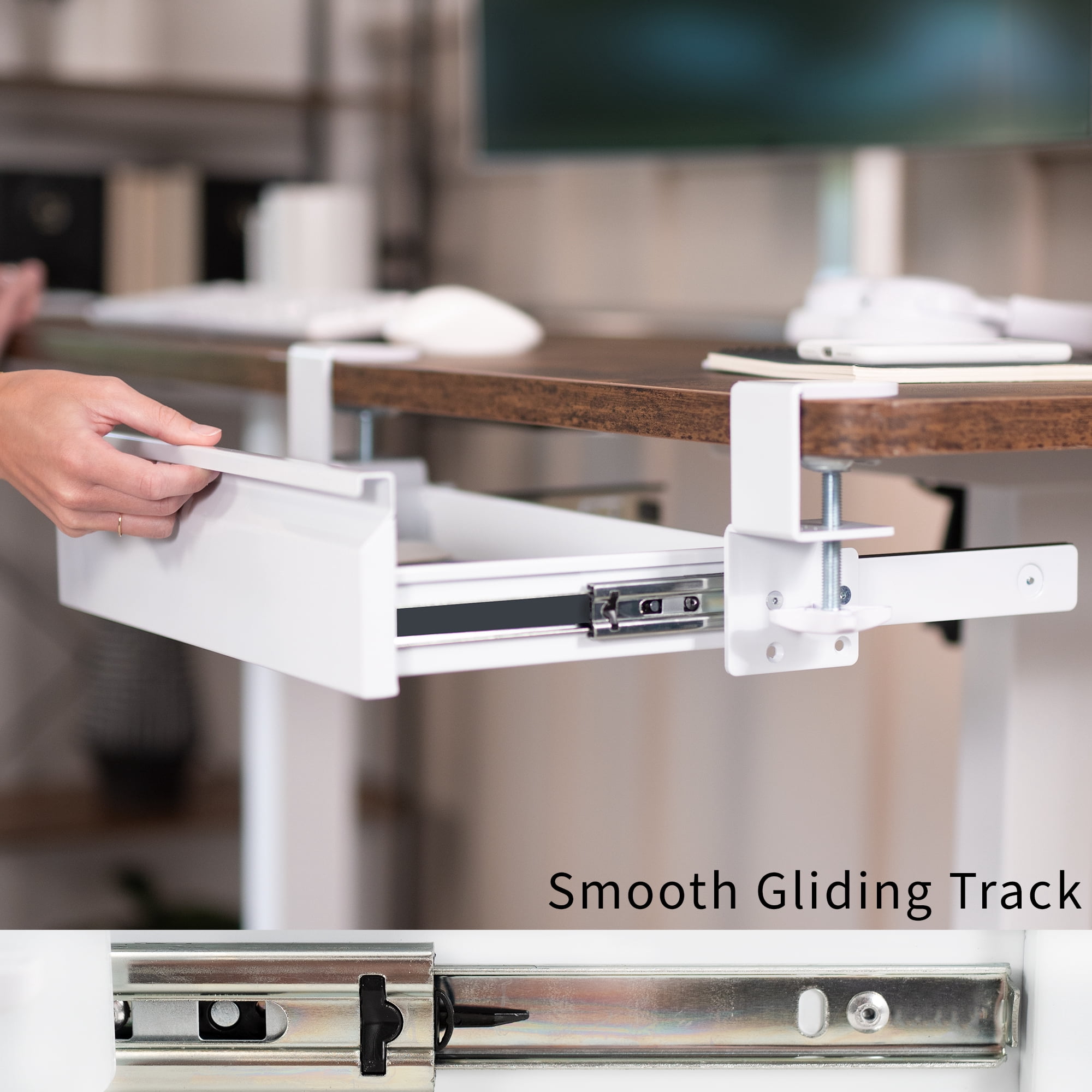VIVO White Space Saving 16" Clamp-on Under Desk Storage Drawer without Shell