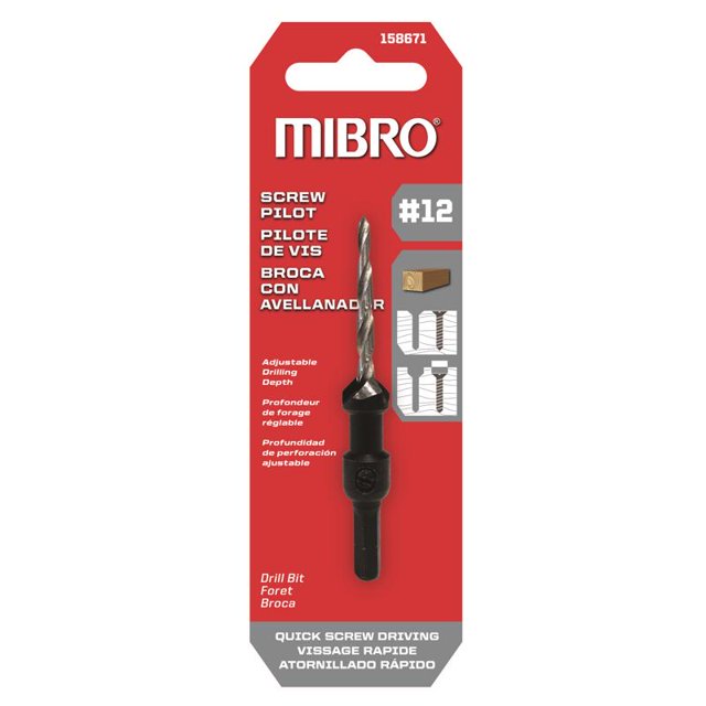 Broca Pilot Richelieu Mibro de acero con mango recto de 12 cm