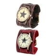 thumbnail image 1 of Reloj correa ancha, estilo punk, esfera grande, brazaletes de regalo, de hip hop, reloj de para , cumpleaños, negocios Marrón Duro Rojo Zulema reloj de pulsera, 1 of 8