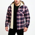 thumbnail image 6 of Xyxonk Men's Sherpa Fleece Lined Hoodie Jacket,Button Hooded Fall Winter Plaid Sweatshirt Jackets with Pockets,Wine 2XL, 6 of 6