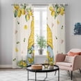 thumbnail image 6 of Kitchen Curtains 84 Inch Length 2 Panels, Yellow Lemons Grommets Window Treatment Curtain, Cute Gnomes Summer Fruits Flowers Vintage Thermal Curtains Drapes for Living Room/Bathroom, 6 of 9