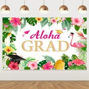 Graduation Backdrop Banner, Hawaiian Aloha Pineapple Large Congrats Grad Party Supplies Decorations Photography Background for 2023 Graduation Party