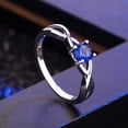 thumbnail image 4 of Elegant Rhinestone Ring Set for Women and Men Shiny Silver Plated Jewelry, 4 of 6