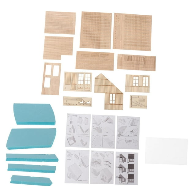 HILABEE 1/35 HO Scale Building Model Layout Scenery for Layout Scene Micro Landscape Beam roof