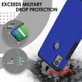thumbnail image 6 of MK Dual Layer (Shockproof Protection Magnetic Mount Back) Protective Armor Cover Case for Cricket Icon 5 (with LED Keychain Light) - Blue, 6 of 8
