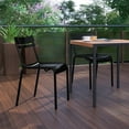 thumbnail image 4 of BizChair Commercial Grade Steel Stack Chair, Indoor-Outdoor Armless Chair with 2 Slat Back in Black, 4 of 12