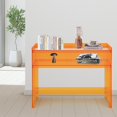 thumbnail image 3 of Modern Acrylic Desk, Small Entryway Table with Open Shelves, Orange Entry Table, 3 of 14