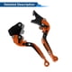 thumbnail image 5 of Palanca de freno y embrague corta larga para Kawasaki VERSYS 650 2015-2023, palanca de manillar de motocicleta ajustable, aleación de aluminio, cabeza naranja, mango negro, 5 of 6