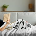 thumbnail image 3 of Spanish Soft Flannel Fleece Throw Blanket, Te Quiero Hoy Manana Y Siempre Love Words with Heart on Arrow Valentines, Cozy Plush for Indoor and Outdoor Use, 60" x 80", Black Camel White, by Ambesonne, 3 of 5