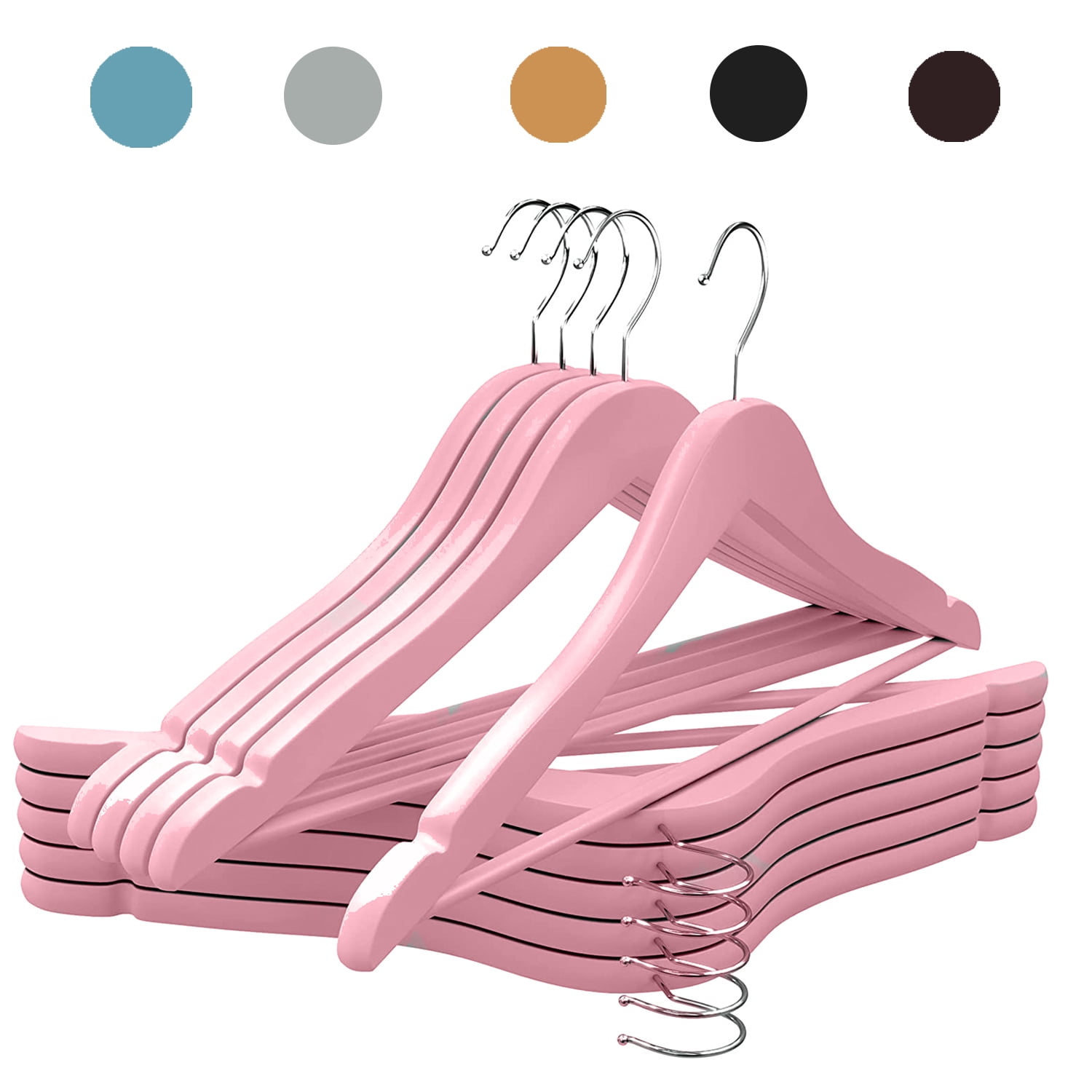 Pink wooden hotsell coat hangers