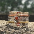 thumbnail image 2 of Thumb Ring - Meditation Ring -Spinner Ring -Anxiety Ring - Handmade Ring - Red Coral Ring - Two Band Ring - Silver Ring - Silver Jewelry, 2 of 5