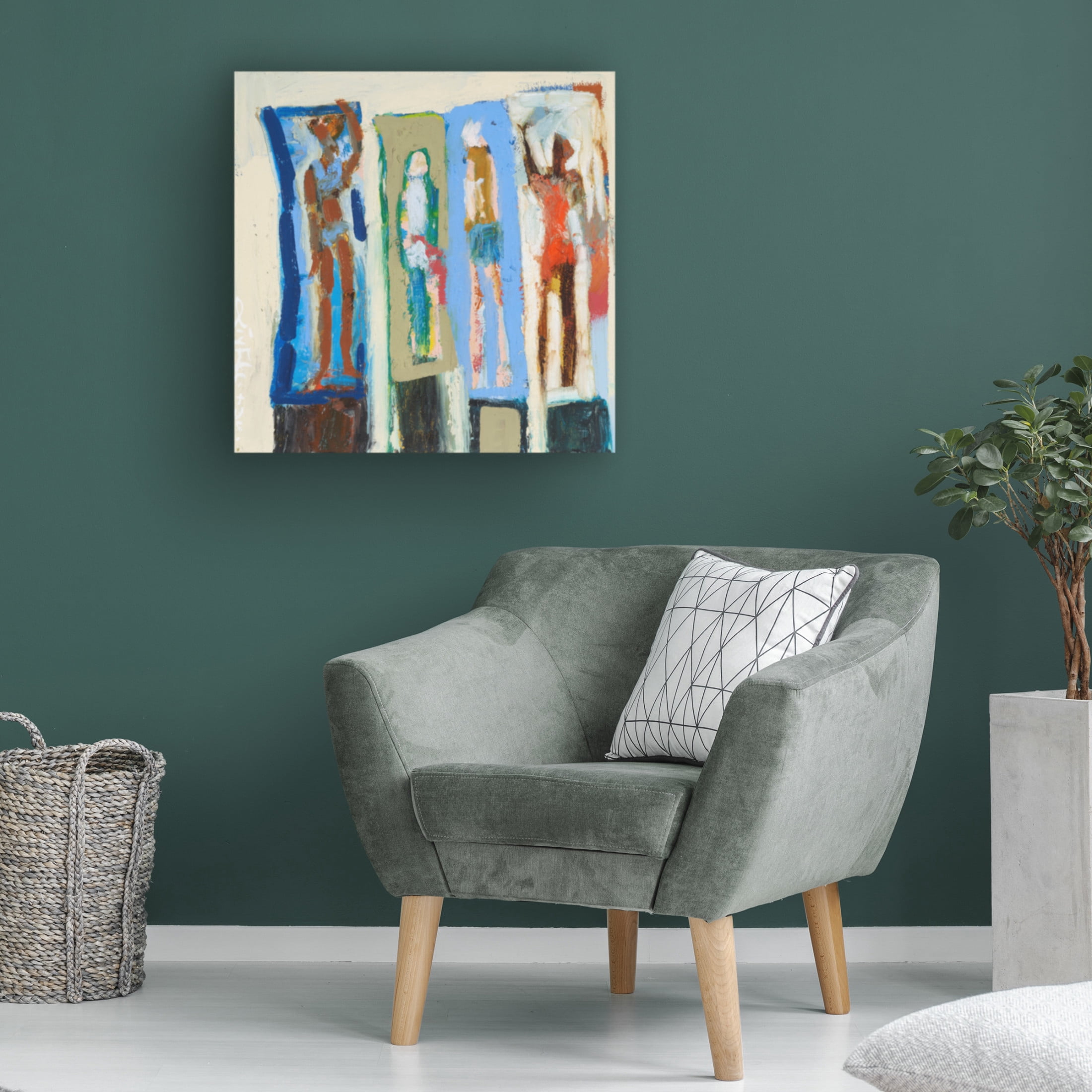 Canvas Wall Art - Erin McGee Ferrell 'Beach Sunbathers VIII' Wall Art for Living Room, Bedroom, or Office Décor by Trademark Fine Art - 24 x 24 Inches