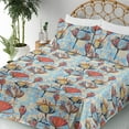 thumbnail image 3 of Ambesonne Floral Design Fitted & Flat Sheet with Shams 4 Pcs Set, Modern Tulip Artwork, Full, Cream Pale Azure Blue Red, 3 of 5