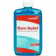 Leader OTC Burn Relief Gel with 1.0% Lidocaine and Aloe Vera, 8 oz
