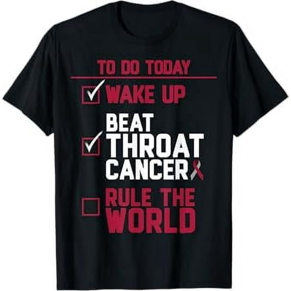 Beat Throat Cancer Rule the World Survivor Awareness Gift T-Shirt