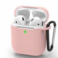 thumbnail image 1 of For Airpods Case Compatible With Airpods 1 & 2 Front-Led Visible Case Cover Skin With Carabiner Scratch-Resistant Case-Light Pink, 1 of 6