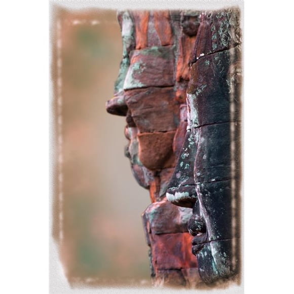Stone Head At Bayon Temple Angkor Thom Siem Reap Cambodia Poster Print by Carson Ganci, 22 x 34 - Large
