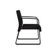 thumbnail image 3 of Waterfall Reception Waiting Room Sled Base Guest Chair / Black Steel / Black, 3 of 5