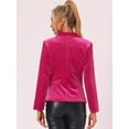 thumbnail image 4 of Abrigo De Oficina Para Mujer Chaqueta De Terciopelo Con Botones Y Cuello Chal Sólido Rosa Caliente S, 4 of 6