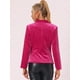 thumbnail image 4 of Abrigo De Oficina Allegra K Chaqueta De Terciopelo Con Botones Cuello Chal Rosa Caliente XS, 4 of 6