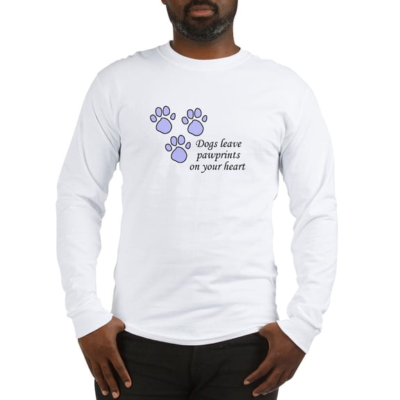 CafePress - Blue Dogs Leave Pawprints On Your Heart Long Sleev - Unisex Cotton Long Sleeve T-Shirt