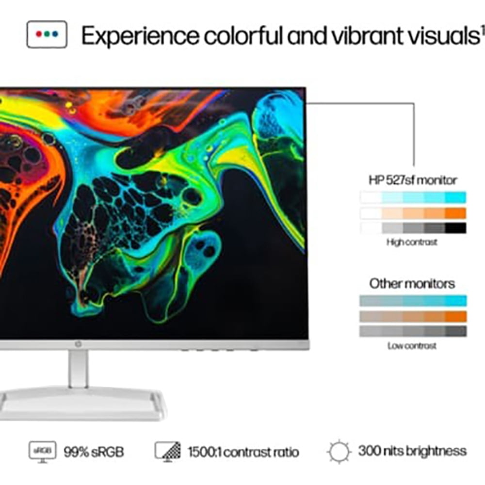 Hewlett Packard 94F44AA 527sf Series 5 27" FHD 100Hz 1500:1 5ms IPS Monitor, Black/Silver (2-Pack)