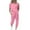 Pink, variant on Frostluinai Two Piece Sets for Women Summer Short Sleeve Crew Neck Tops Drawstring Jogger Pants Lounge Solid Sweatsuits Loose Outfit with Pocket