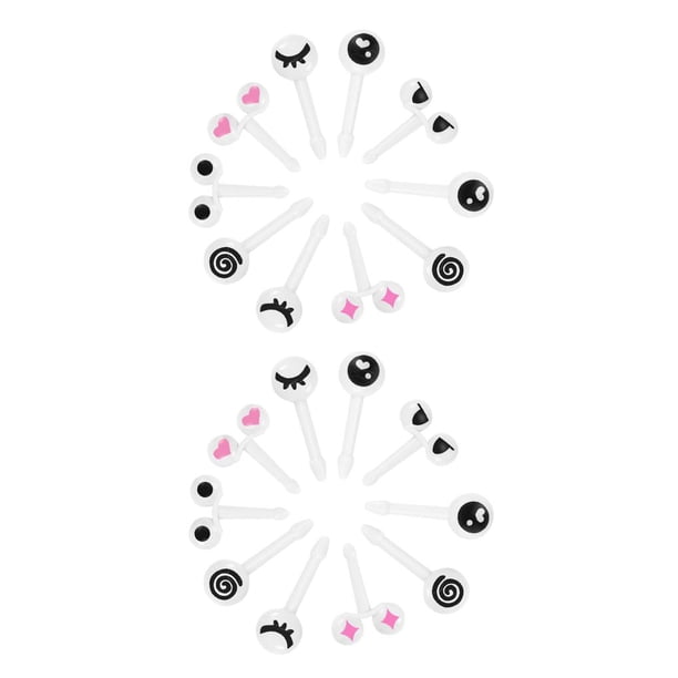 Moyic 10 unids / set Mini palillo de de plástico para frutas con expresión de dibujos animados de ojos para niños 1 juego 2piezas Moyic CBP006179