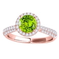 thumbnail image 2 of Aonejewelry 1.20 Ct. Ttw Diamond and Round Shaped Peridot Ring in 10K Rose Gold, 2 of 4