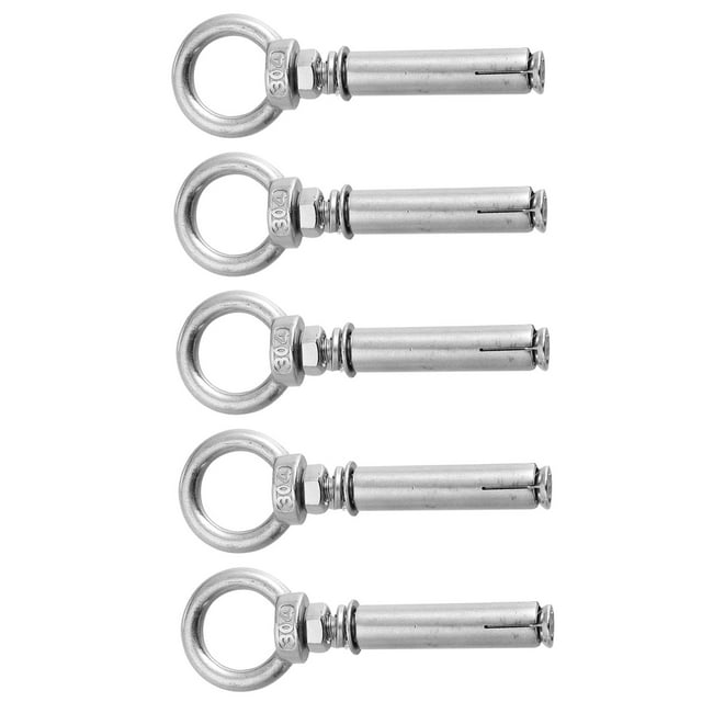 Minkissy 5ensemble Boulons à Œil Argent avec Matériau en Acier Inoxydable
