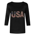 thumbnail image 4 of Vetsdori American Flag T Shirts for Women Plus Size 3/4 Sleeve Graphic Pullover Summer Crew Neck July 4th,Red White and Blue Independence Day Ladies Tops Casual, 4 of 5