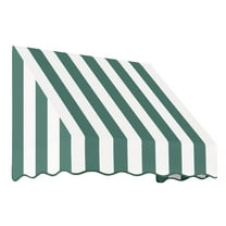 Awntech 4.38 Ft San Francisco Closed-Sided Fixed Awning Canopy (52.5in x 31in x 24in), Forest/White Stripe