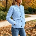 thumbnail image 4 of Plus Size Jackets for Women Quilted Lightweight Button Down Puffer Jacket Coats Padded Outwear with Pockets, 4 of 7