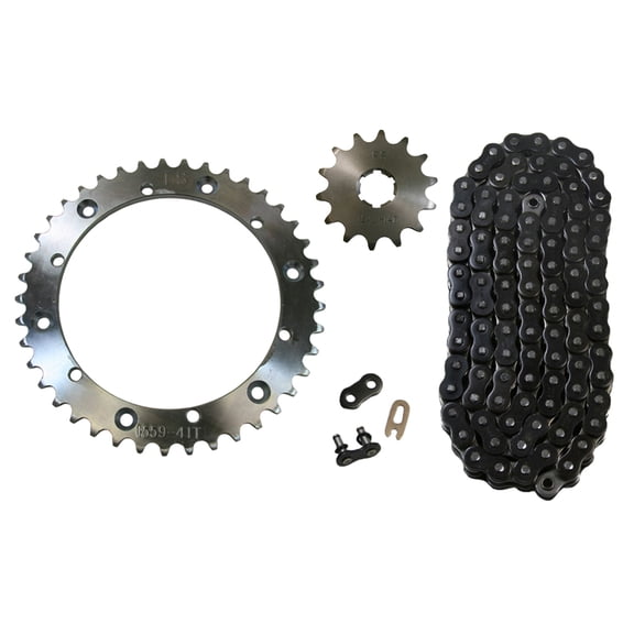 Factory Spec, K15481559520OBLK104, Black 520x104 O-Ring Drive Chain & 14/41 Sprockets for Yamaha 1989-2006 Banshee