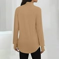 thumbnail image 5 of Women's Spring High Neck Solid Color T-Shirt Top with Thumbholes Long Sleeve Fashion Casual Loose Fit Breathable Lightweight Daily Wear | CSEONE,Khaki L, 5 of 9