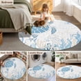 thumbnail image 5 of Round Rugs 3.3Ft, Coastal Trutle Round Area Rug Washable Indoor Throw Carpet, Nautical Summer Beach Ocean Coral Soft Non Slip Circle Rug for Laundry Room Patio Home Decor Aesthetic, 5 of 8