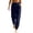 Navy_004, variant on Womens Tapered Joggers Stylish Casual Waist Elastic Drawstring Sweatpants Winter Soft Comfy Solid Color Sweatpants with Pockets Purple 2XL