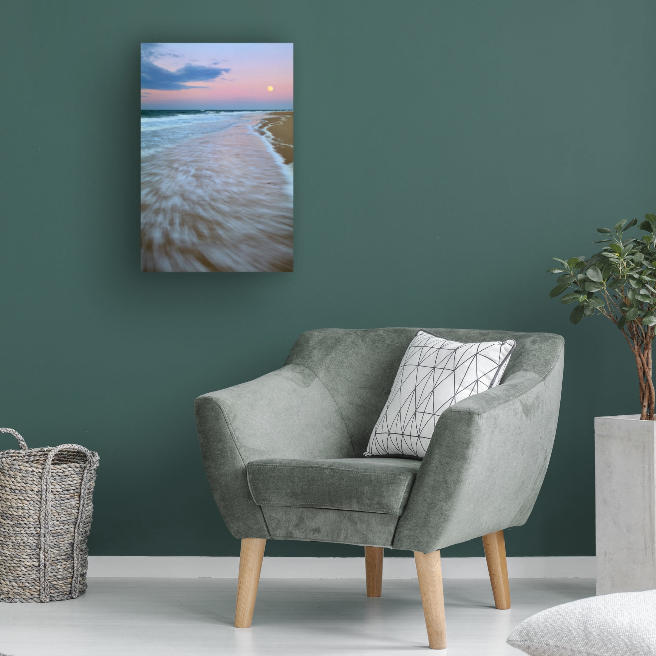 Canvas Wall Art - Patrick Zephyr 'Cape Cod Moonset' Wall Art for Living Room, Bedroom, or Office Décor by Trademark Fine Art - 22 x 32 Inches