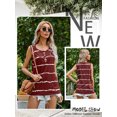 thumbnail image 7 of Xuanfei Women Striped Colorblock Crew Neck Button Up Sleeveless Tank Top, 7 of 7