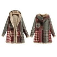 thumbnail image 6 of comerut Women Overcoat Keep Warm Hooded Polyester Ethnic Pattern Winter Coat for Daily Wear, 6 of 8