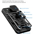 thumbnail image 3 of Allytech Case for iPhone 13, iPhone 13 Case with Slide Lens Cover, [Rotated Ring Kickstand] Heavy Duty [Military Grade Protection] Silicone Shockproof Rugged Case - Black, 3 of 10