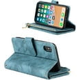 thumbnail image 3 of iPhone Xs Phone Case Wallet for Women Men with Credit Card Holder, iPhone X Crossbody Case with Strap Shoulder Lanyard, Zipper Pocket PU Leather Cases for iPhone Xs,5.8 Inch Blue, 3 of 18