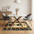 thumbnail image 3 of ODIKA 5'x7' Washable Area Rug Guitar Rock Music Themed Vintage Vinyl Amplifier Motifs Record for Small Living Room, Bedroom, Easy Care, Non-Shedding, Pet Friendly, 3 of 7