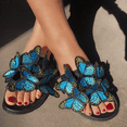 thumbnail image 2 of SACFOF Women's Summer Flat Slide Sandals Casual Butterfly Sandals Summer Comfy Anti-Slip Open Toe Beach Slippers, 2 of 5